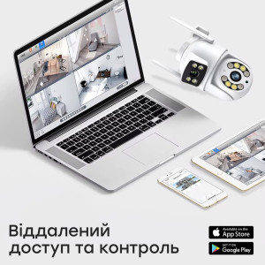 IP PTZ-відеокамера Light Vision VLC-9192WI/2C (Tuya) f=3.6mm+3.6mm, ІЧ+LED-підсвічування, з мікрофоном з WiFi 4Mp (2*2Mp)