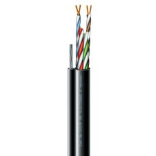Кабель кручена пара ЗЗКМ (UTP мідь вуличний з тросом) Cat. 5e U/UTP РЕ steel cord 4x2x24 AWG (k) трос (70910181) бухта 305м Кабель кручена пара ЗЗКМ (UTP мідь вуличний з тросом) Cat. 5e U/UTP РЕ steel cord 4x2x24 AWG (k) трос (70910181) бухта 305м