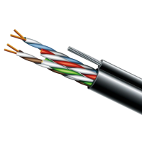 Кабель вита пара ЗЗКМ (UTP мідь вуличний з тросом) Cat. 5e U/UTP PE 4х2х24 AWG + S.M.трос (74130) бухта 500м Кабель вита пара ЗЗКМ (UTP мідь вуличний з тросом) Cat. 5e U/UTP PE 4х2х24 AWG + S.M.трос (74130) бухта 500м