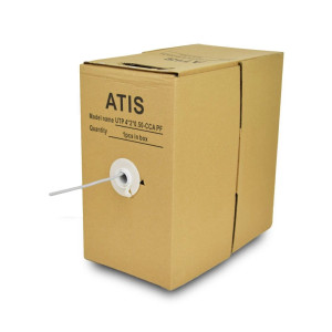 Кабель витая пара ATIS UTP 4*2*0.5-CCA PF кат.5е (UTP биметалл внутренний) бухта 305м
