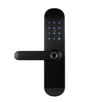 Замок біометричний автономний Trinix TRL-5103BTF Black Right з Bluetooth, зчитувачем відбитків пальців і карт Mifare