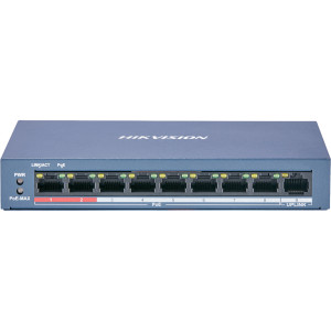 8 портовый POE коммутатор Hikvision DS-3E0109P-E/M(B)