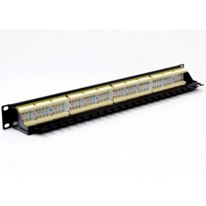 Патч-панель 19" 24xRJ-45 UTP, кат. 6, dual type, с задним организатором, EPNew (6PLH-240BKRM)