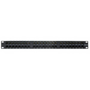 Патч-панель 19" 48xRJ-45 UTP, кат. 6, 1U, dual type, EPNew (6PLD-U48BK1UZ)