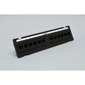 Патч-панель настенная 12xRJ-45 UTP, кат. 6, dual type, в пластиковом корпусе, черная, EPNew (6PP89-120BK)