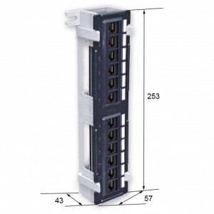 Патч-панель настенная 12xRJ-45 UTP, кат. 6, dual type, в пластиковом корпусе, черная, EPNew (6PP89-120BK)