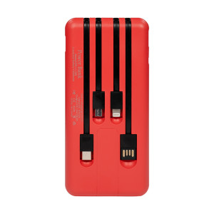 Повербанк 10000mAh Power Bank Kraft KPB-1110W Red беспроводная зарядка
