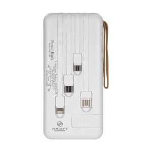 Повербанк 20000mAh Power Bank Kraft KPB-1120L White LED-ліхтар