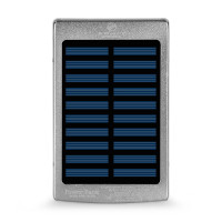 Повербанк з сонячною панеллю 10000mAh Power Bank Kraft KPB-1012SL Silver LED-ліхтар Повербанк з сонячною панеллю 10000mAh Power Bank Kraft KPB-1012SL Silver LED-ліхтар