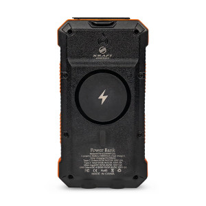 Повербанк с солнечной панелью 20000mAh Power Bank Kraft KPB-U2230WFCSL Orange беспроводная зарядка LED-фонарь