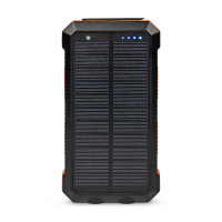 Повербанк с солнечной панелью 20000mAh Power Bank Kraft KPB-U2230WFCSL Orange беспроводная зарядка LED-фонарь