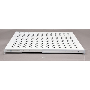 Полка 19 "4 точки крепл., 750мм глуб., перфорированная, сталь, 2мм, серая UA-SH4-750G