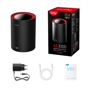 Маршрутизатор WiFi Mesh-система WiFi 6 2.5G Cudy M3000 Black (1-Pack) двухдиапазонный