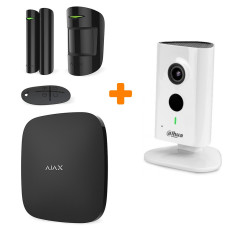 Комплект сигналізації Ajax StarterKit Black + 3 МП IP відеокамера Dahua DH-IPC-C35P