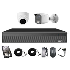Комплект AHD відеоспостереження на 1-у вуличну та 1-у купольну камеру CoVi Security AHD-11WD KIT HDD 500 Гб