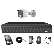 Комплект AHD відеоспостереження на одну вуличну камеру CoVi Security AHD-1W KIT+HDD500