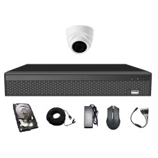 Комплект AHD відеоспостереження на одну купольну камеру CoVi Security AHD-01D KIT HDD 500 Гб