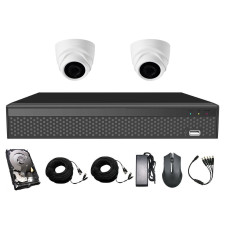 Комплект AHD відеоспостереження на 2 купольні камери CoVi Security AHD-2D KIT HDD 500 Гб