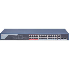 24-портовий некерований POE комутатор Hikvision DS-3E0326P-E(B)