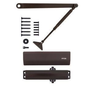 Доводчик накладной RYOBI *1500 D-1554 DARK_BRONZE STD_ARM EN_2/3/4 до_80кг 1100мм FIRE
